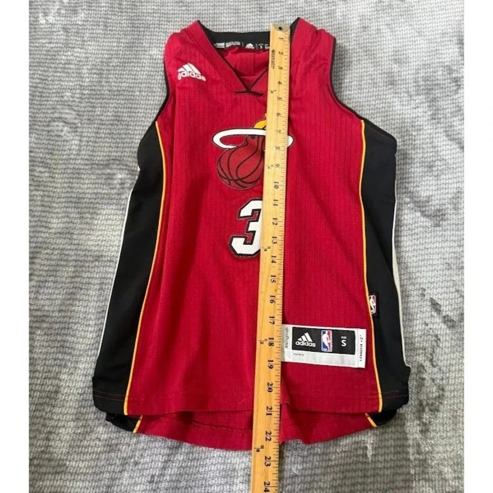 Adidas NBA Miami Heat Dwyane Wade Chrismas Jersey Red‎ Boys Small +2 Length